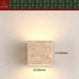 GOLDKING Mur d'escalier, Mur extérieur de jardin, Mur intérieur moderne, <span class=keywords><strong>Travertin</strong></span> beige naturel, Cube de 120 mm, Fixation OEM ODM - Product Image 2