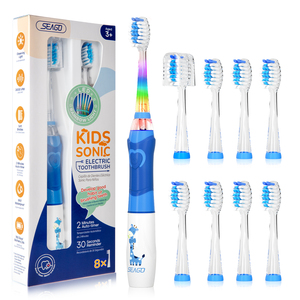 SEAGO SG977 luce a LED 4 modalità di sbiancamento orale cura 8 teste morbide Smart Timer età <span class=keywords><strong>3</strong></span> + bambini bambino <span class=keywords><strong>Sonic</strong></span> spazzolino elettrico - Product Image 1