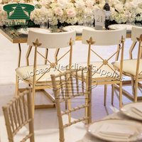 Chaises de banquet élégantes et modernes en acier inoxydable doré chromé pour restaurant commercial et mariage