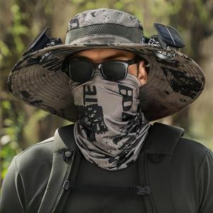 หมวกบักเก็ตไนลอนลายพรางปีกกว้างสำหรับเลี้ยงผึ้ง พร้อมตาข่ายคลุมศีรษะกันยุง เหมาะสำหรับกิจกรรมกลางแจ้ง ตกปลา และฤดูร้อน - Product Image 2