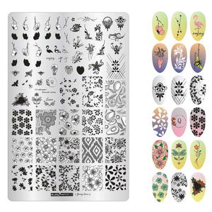 Fiore Animale Nail Stamping Piatti Marmo Timbro Immagine Modelli Geometrica Manicure Stampa Stencil Strumenti - Product Image 4