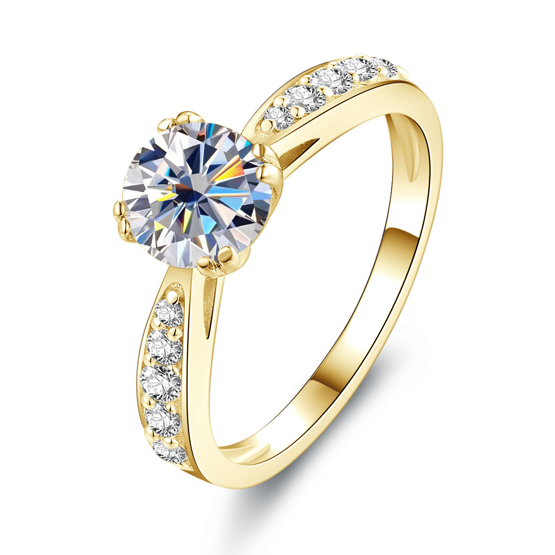 Moissanite+GRA Certificate-Gold