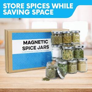 Set di 15 Barattoli Magnetici per Spezie, Contenitori Esagonali <span class=keywords><strong>in</strong></span> <span class=keywords><strong>Vetro</strong></span> Ermetici <span class=keywords><strong>con</strong></span> Coperchi Magnetici, Ideali per Frigorifero, Paraschizzi e Altro - Product Image 5
