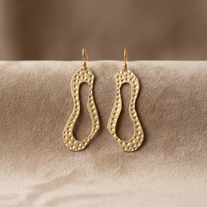 SOUMYA CREATIONS Boucles d'oreilles pendantes contemporaines en laiton, style minimaliste, géométriques, chic, tendance, ethniques, bohèmes, plaquées or, pour soirée - Product Image 2