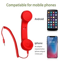 Grosir Pabrik penerima telepon, penerima telepon Anti radiasi Retro 3.5mm Jack Mini Mic Speaker Handset telepon