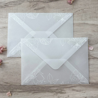 Einzigartiges halb transparentes Pergament papier Benutzer definierter Druck Pergament umschlag Klare Einladung Pergament für Hochzeiten zuges chnitten