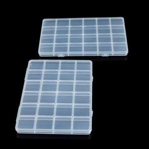 <b>Flat</b> <b>Box</b> 24 Compartment Transparent Storage <b>Box</b> With Lid For Jewelry DIY Organizing Small Parts Accessories - Product Image 2