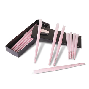 Premium Custom Natural Pink Brown Unbleached 1/4 Size Pre Roll Rolled Leaf Cones Rolling Paper With Customization Packing Box