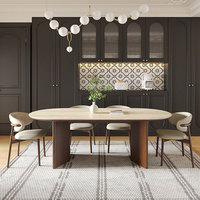 Ensemble de table et de chaises de salle à manger de jardin moderne Runwood pour 8 personnes, ensemble de table et de chaises pour 6 personnes