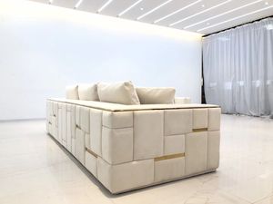 Juego de Sofás Seccionales de Lujo al por Mayor para Sala de Estar, Apartamento y <span class=keywords><strong>Hotel</strong></span>, Diseño Moderno, Relleno de Esponja, Tela de Terciopelo - Product Image 4