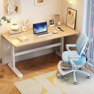 Bureau d'étude pour enfants en bois massif au design moderne Bureau d'ordinateur de bureau simple Chaise adaptée aux <span class=keywords><strong>étudiant</strong></span>s pour le ménage et l'école - Product Image 1