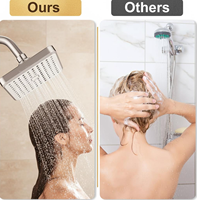 Pommeau de Douche Portable en ABS Chromé, Triple Mode de Jet, Haute Pression, Économie d'Eau, Écologique, pour Salle de Bain, Hôtel 1