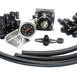Régulateur de pression de carburant tout noir avec kit de raccords 65-96 psi pour mise à niveau du moteur 4 cylindres - Product Image 1