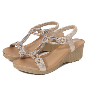 Dropshipping Luxury Beige Sandal EVA Sole Casual Summer Ugss Mesh Lining Textile Upper Designer style summer sandals - Product Image 3
