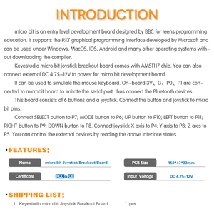 Carte d'extension <span class=keywords><strong>Keyestudio</strong></span> Microbit Joystick Shield pour <span class=keywords><strong>Micro</strong></span> <span class=keywords><strong>Bit</strong></span> - Product Image 5