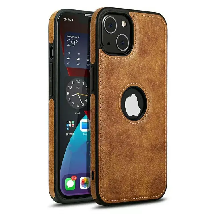 Factory Quality Luxury PU+PC Protection Leather Logo Mobile Phone House For Iphone 14 13 12 11 Pro Max XR SE 8 7 Cover Case