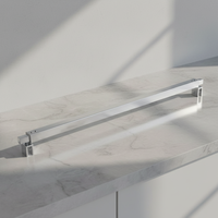 Barre de douche en acier inoxydable C005, nouveau style, design optimal, barre de porte en verre pour salle de bain en alliage de zinc pour hôtels