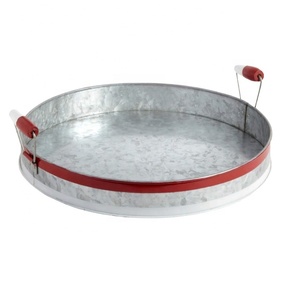 Plateau de service de luxe en métal avec poignée artisanale en métal galvanisé, conteneur galvanisé sur mesure avec revêtement en zinc - Product Image 6
