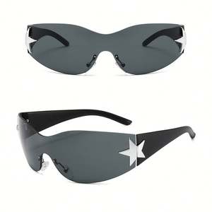 Gafas de Sol de Moda 2023 para Niños y Niñas, Lentes de Sol Deportivas Punk sin Montura con Protección UV400, Gafas de Sol Infantiles Y2K con Estrellas - Product Image 4