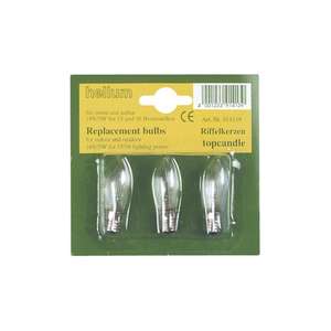 Hellum riffelkerze für 15/16er kette 16V/3W innen und außen KLAR 3 stück - Product Image 1