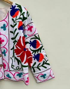 แจ็คเก็ตฤดูใบไม้ร่วง Boho uzbek แคชเมียร์คริสมาสต์ของขวัญพิเศษคริสต์มาสของขวัญสุดคลาสสิก suzani มือปักสั้นที่ดีที่สุดในคุณภาพและสี - Product Image 2