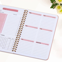 Planificateur hebdomadaire non daté - Carnet de notes hebdomadaire A5, planificateur de liste de choses à faire, suivi des habitudes, journal, reliure spirale, papier 5,7 x 8,0 pouces