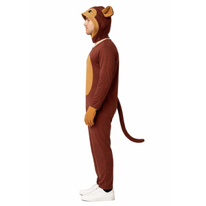 Costume de mascotte de singe adulte, marron doré, une pièce avec chapeau et gants, pour fête, Halloween, cosplay - Product Image 4