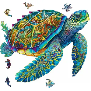 2023 Environmental Friendly Manufacture Turtle Shaped Wooden Toys Wooden Puzzles Factory Direct Selling For Adults Kids