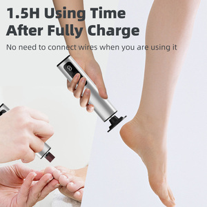 Lima Eléctrica para Pies, Color Morado, Herramienta de Pedicura, Funciona con Batería, Cuerpo Metálico, Uso Doméstico - Product Image 4