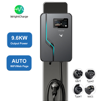 Nueva Estación de Carga para Vehículos Eléctricos 9.6kW IP65 con Autorización RFID, Conector Tipo 1 y Tipo 2, GB/T para Flotas, Compatibilidad Global, WrightCharge