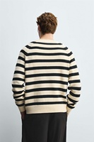 A/W 2026 Vente en gros Pull Henley à rayures bretonnes pour hommes avec patte incurvée