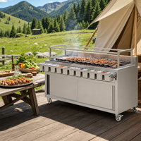 Gril de rôtisserie automatique de gril de BBQ de charbon de bois brésilien commercial