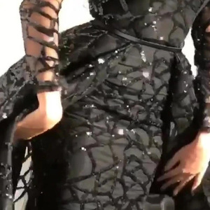Vestido de Gala Largo para Mujer, Estilo Europeo/Americano, con Mangas Largas, Diamantes, Elegante, Ilusión de Transparencia, <span class=keywords><strong>Formal</strong></span>, de Secado Rápido - Product Image 2