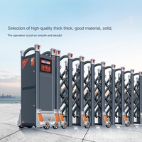 Portes rétractables, portails coulissants, design moderne minimaliste, origine Foshan, acier inoxydable, alliage d'aluminium, commande électrique à distance