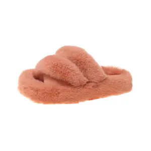 Wholesale Cotton Slippers with Plush Thick Soled Indoor Outdoor Shoes House Warm Non Slip Slippers For Ladies Women