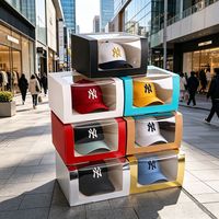 Boîte de luxe personnalisée pour casquette de baseball avec fenêtre transparente en PVC, emballage cadeau pour casquette snapback