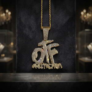 Collar con colgante de letra con efecto helado, chapado en oro, cadena de cuerda de aleación, con cristales de imitación brillantes, joyería hip hop, regalo - Product Image 3