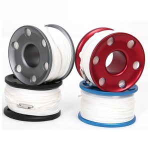 Carrete de buceo de aluminio de 50m al por mayor, con doble gancho de 100mm, antienredos, de acero inoxidable SS316, para placa dorsal, chaqueta de buceo, boya marcadora SMB - Product Image 6
