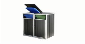 Customizable DIY Metal Trash Can <strong>Bin</strong> <strong>Storage</strong> Shed 2-3-Door Easy Assembly for <strong>Garden</strong> Backyard Park Outdoor Use Induction - Product Image 5