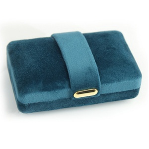 Custom Print Logo Velvet Portable Jewelry <b>Storage</b> Box with Gold Snap Modern Rectangle Book Shape <b>Ring</b> Pendant Earring Packaging - Product Image 3