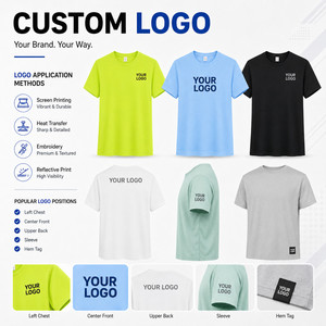 เสื้อยืดเดนิมสปอร์ตผู้ชาย 140 กรัม พิมพ์โลโก้ได้ 100% โพลีเอสเตอร์ แห้งเร็ว ระบายอากาศดี เหมาะสำหรับออกกำลังกาย ชุดทีม ขายส่ง สีเขียวมะนาว - Product Image 2
