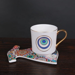 Turkish Eye Black <b>Tea</b> <b>Cup</b> and Saucer Ceramic Coffee <b>Cup</b> <b>Set</b> White and Golden Line Afternoon <b>Tea</b> <b>Set</b> Ceramic Mugs <b>Tea</b> <b>Cup</b> - Product Image 6