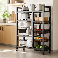 Vierlaags metalen keukenopbergrek staande kast plank organizer groente fruitmand schaalhouder voor thuis voorraadkast