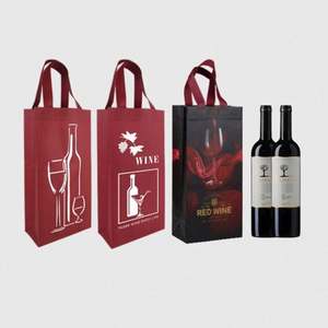 Bolsas de Vino No Tejidas, Bolsas de Regalo, Laminadas en Color, con Logotipo Imprimible, Ecológicas - Product Image 2