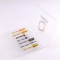 En gros Professionnel 7 Pièces Électrique En Céramique De Carbure de Tungstène Diamant Ongles Foret Ensemble avec Bande de Ponçage Mandrin