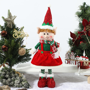 Nouvelles décorations de Noël créatives : Pendentif poupée elfe rouge et verte télescopique pour sapin de Noël - Product Image 5