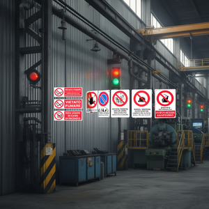 Juego de Señales de Prohibición de Fuego y Seguridad para Uso Industrial - Product Image 1