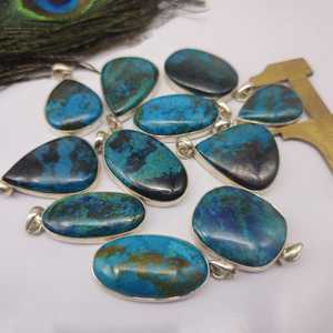 ธรรมชาติShattuckite Cabs Azurite Shattukiteจี้เงินShattukite AzuriteอัญมณีSmooth Polishสําหรับสร้อยคอเครื่องประดับทํา - Product Image 3