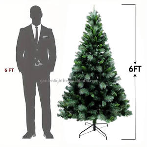 6FT Green PVC <b>Pine</b> Needles Mixed Christmas Tree Unlit-Easy Assembly Dense Branches Realistic Holiday Decor for Home Hotel - Product Image 2
