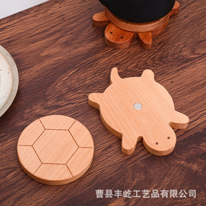 Cute wooden turtle coaster, tea <b>mat</b>, <b>bar</b>/cafe/teahouse table <b>mat</b>, heat-resistant solid wood placemat - Product Image 5